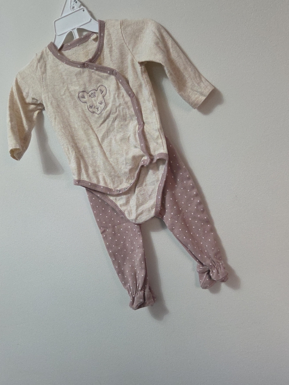 Neutral and Dusty Rose Baby One-Piece Set - Unbranded